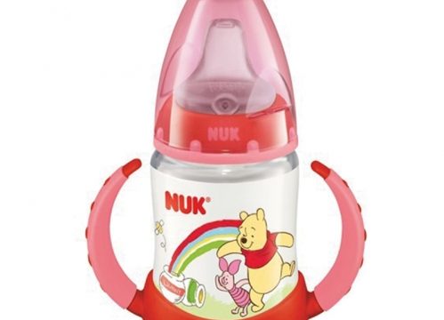 Nuk Disney Winnie FC Learner Silikon Ağızlıklı Biberon Kırmızı 150 ml