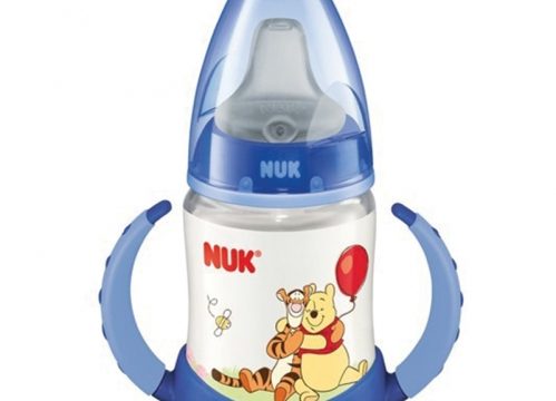 Nuk Disney Winnie FC Learner Silikon Ağızlıklı Biberon Mavi 150 ml